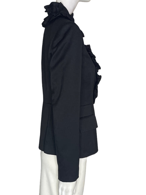 Chaqueta Anne Klein Ruchas Botones Manga larga Negro - Talla 2