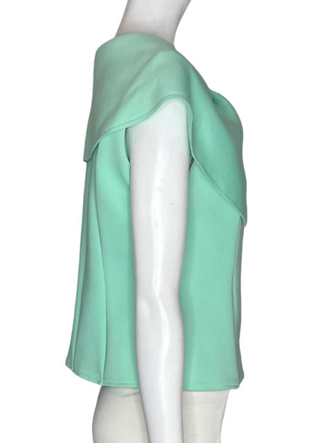 Blusa Gracia Ruchas Sin mangas Zipper Verde - Talla M
