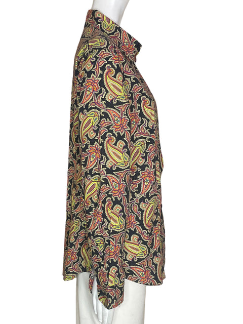 Camisa Etro 48 Estampado Manga larga Cuello Beige - Talla 8