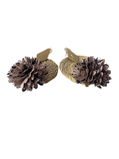 Arete Tesoro Tps Rafia Floral Morado - Talla U