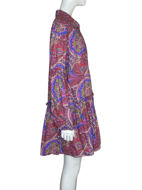 Vestido Alexis Estampado Midi Morado - Talla L