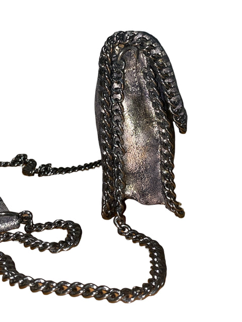 Cartera Sandra Robert’s Sr2 Cadenas Metalizado Plateado - Talla U