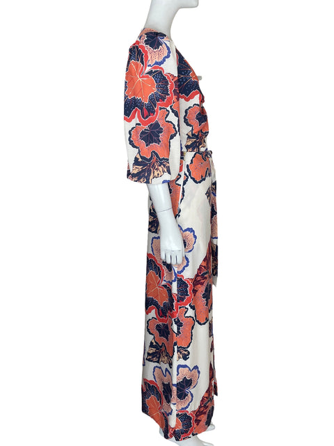 Conjunto Naranja Rosa Estampado Floral Cuello v Naranja - Talla M