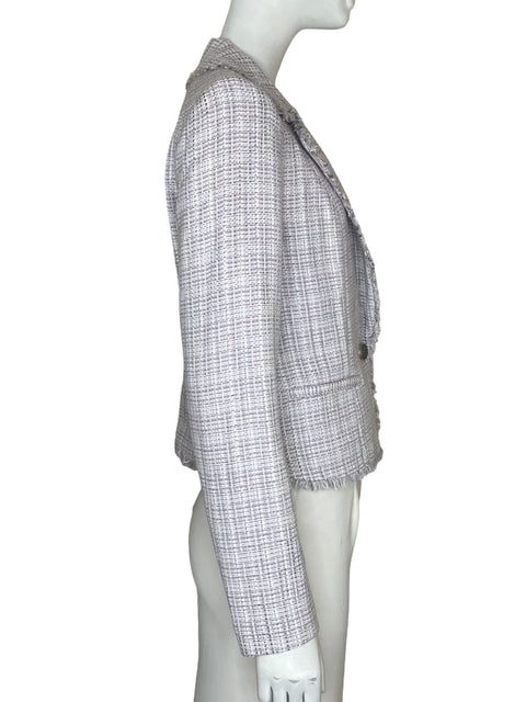 Blazer White House Black Market de Algodón Cropped Morado - Talla 4