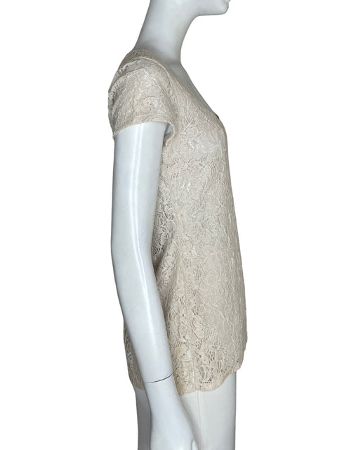 Blusa White House Black Market Encaje floral Beige - Talla XS