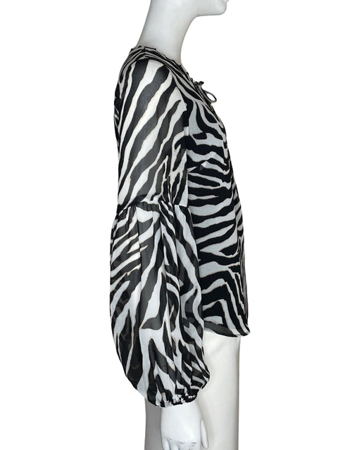 Blusa White House Black Market Estampado Animal print Negro - Talla XS