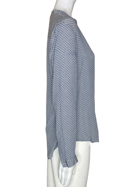 Camisa Massimo Dutti Botones Manga larga Cuello v Azul - Talla S