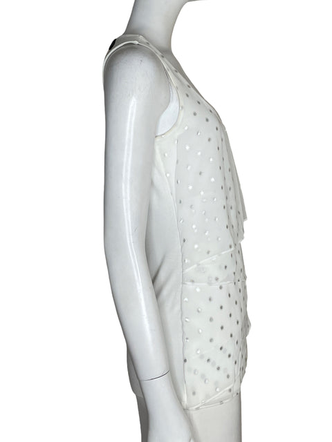 Blusa White House Black Market Sin mangas Metalizado Blanco - Talla XS