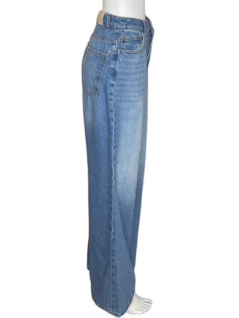Pantalón Stradivarius Recto Bolsillo Azul - Talla 38
