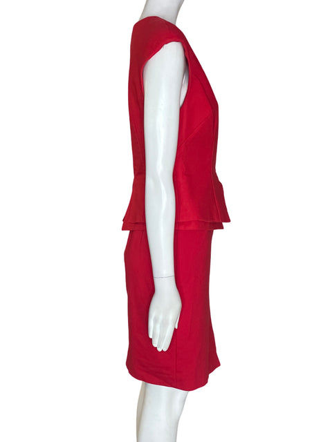 Vestido Ted Baker Midi Liso Zipper Rojo - Talla 2