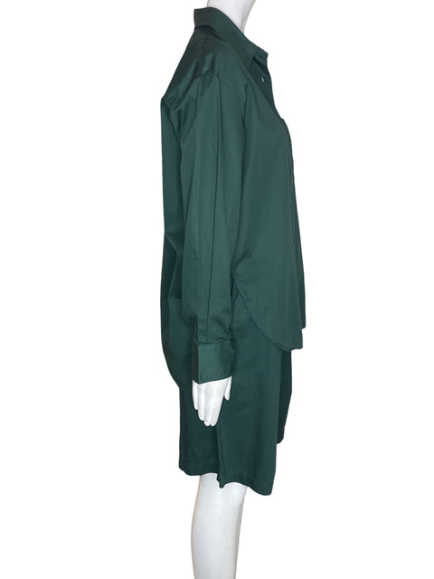 Conjunto Zara Short/camisa Manga larga Botones Verde - Talla S