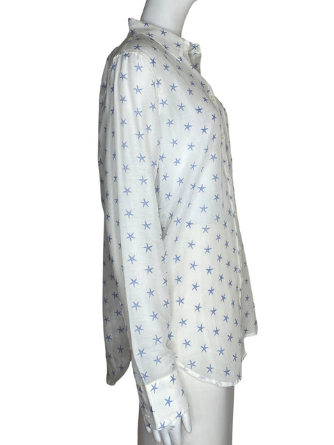 Camisa Ann Taylor de Algodón Estampado Blanco - Talla S
