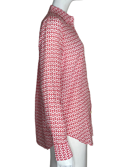 Camisa Ann Taylor de Algodón Estampado Rojo - Talla S