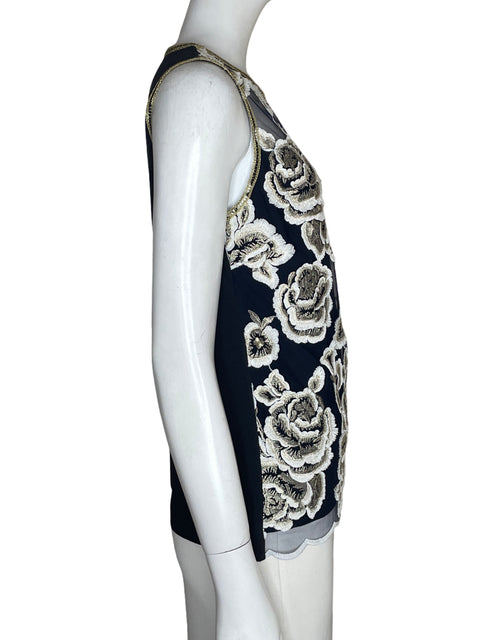 Blusa Tahari Bordado Azul - Talla XS