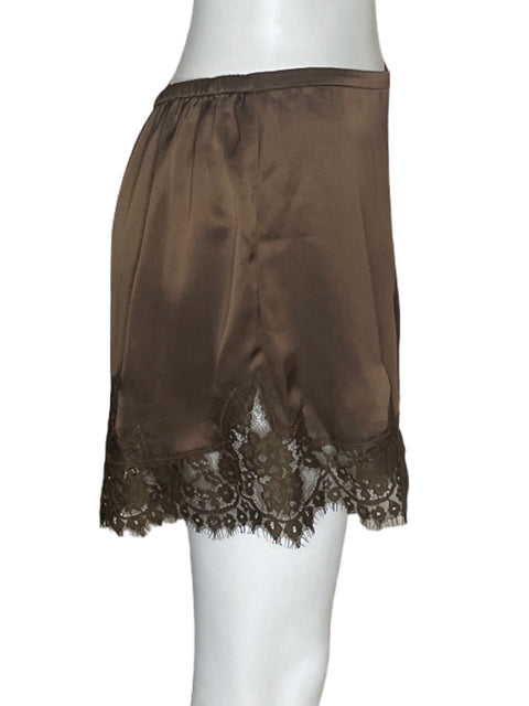 Short Reformación Fern satin Mini Encaje Marrón - Talla M