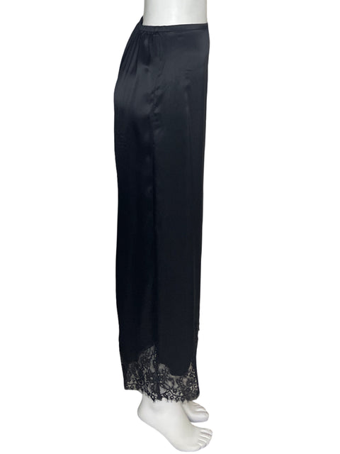 Pantalón Reformation Carolina pants Satinado Encaje Negro - Talla L