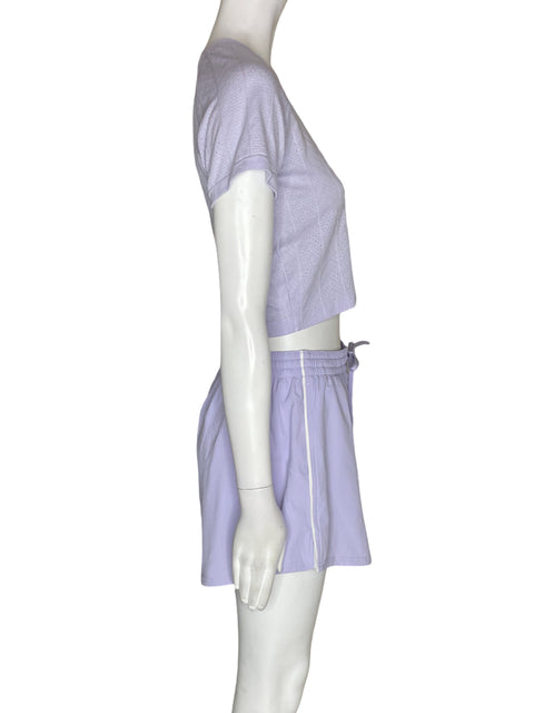 Conjunto Lululemon Deportivo Blusa/short Liso Morado - Talla S