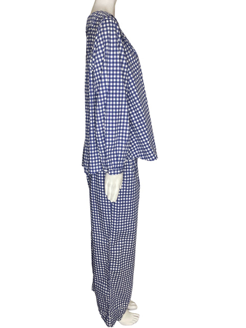 Set Piyama Algodón Vichy Azul - Talla L