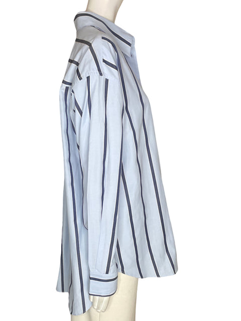 Camisa Légoe Algodón Rayas Azul - Talla M