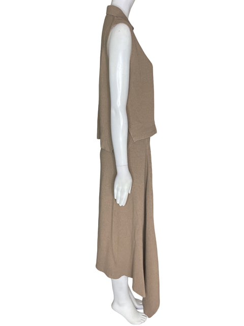 Conjunto Massimo Dutti de Viscosa Falda/blusa Sin mangas Asimétrico Marrón - Talla M