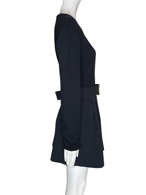Vestido Zara Manga larga Mini Plisado Negro - Talla M