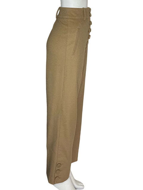 Pantalón Joseph Recto Wide-leg Botones Marron - Talla 36