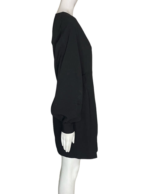 Vestido Ganni Liso Manga larga Ajustado Negro - Talla M