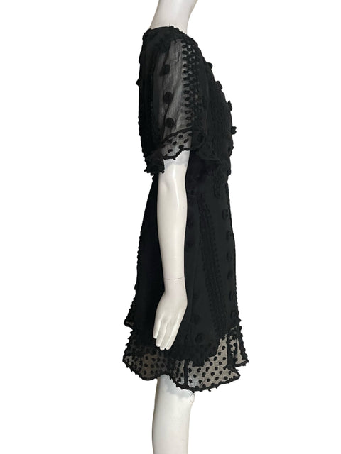 Vestido Favlux Apliques Transparente Midi Negro - Talla L