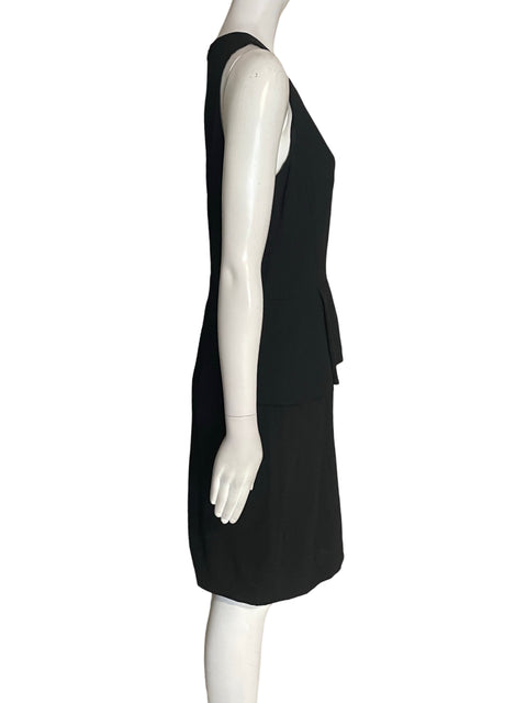 Vestido Theory Midi Plisado Liso Negro - Talla 6