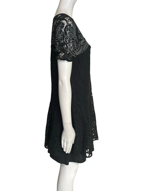 Vestido Free People Tejido Transparente Suelto Negro - Talla S