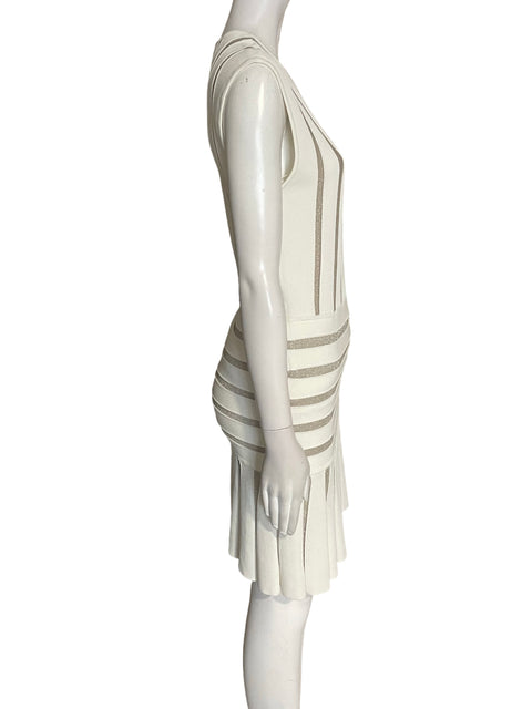 Vestido Ronny Kobo Rayas Ajustado Sin mangas Blanco - Talla L
