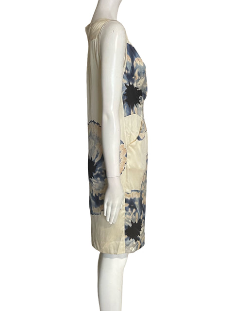 Vestido Diane Von Furstenberg de Seda Sin mangas Estampado Suelto Blanco - Talla 2