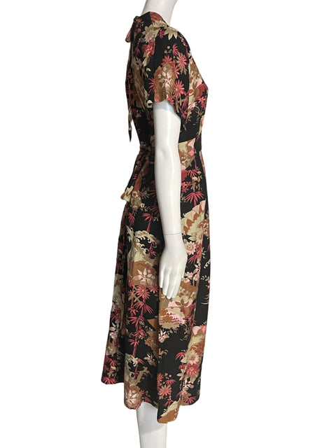 Vestido Current/elliott Estampado Floral Cuello v Marrón - Talla 4