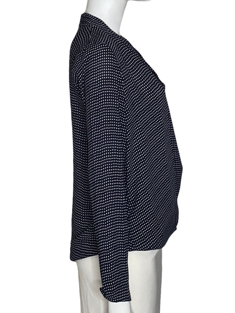 Blusa Ann Taylor Estampado Cuello v Azul - Talla S