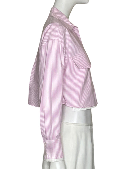 Blusa Zara de Algodón Rayas Rosado - Talla XS
