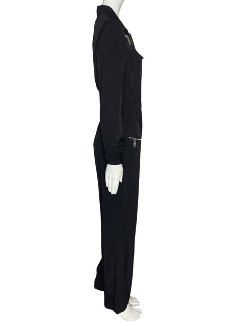 Mono Divine Heritage Zipper Manga larga Liso Negro - Talla M
