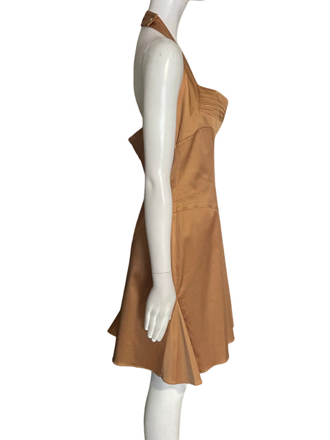 Vestido Zac Posen Cut-out Liso Midi Marrón - Talla 10