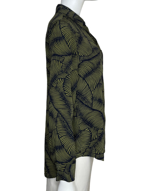 Camisa Ann Taylor de Seda Estampado Verde - Talla S