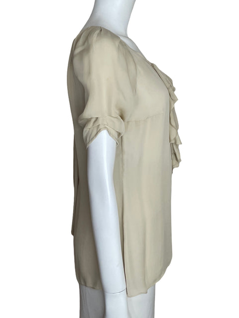Blusa White House Black Market de Seda Vuelos Beige - Talla 2