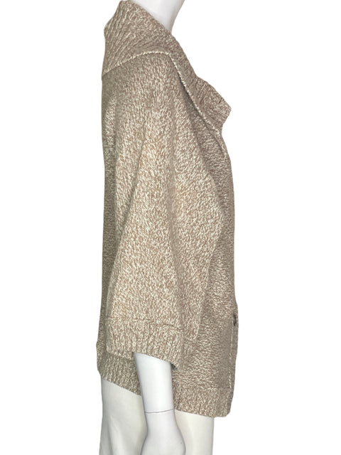 Chaqueta Liz Claiborne de Algodón Tejido Manga larga Botones Beige - Talla L