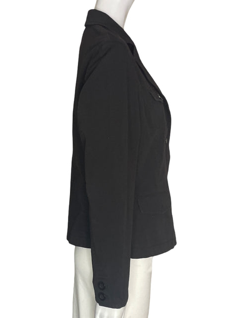 Chaqueta Rafaella de Algodón Botones Abierto Bolsillo Negro - Talla 10