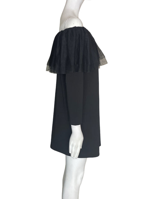Vestido Vía Vai Liso Outshoulders Ruchas Negro - Talla L