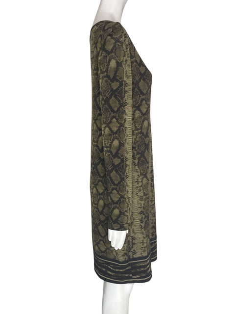 Vestido Michael Kors Manga larga Cuello redondo Midi Verde - Talla M