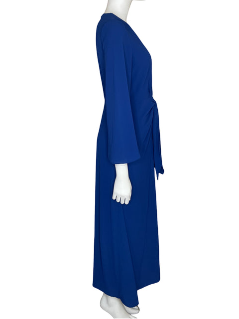 Vestido Donna Morgan Maxi Cuello v Azul - Talla 4