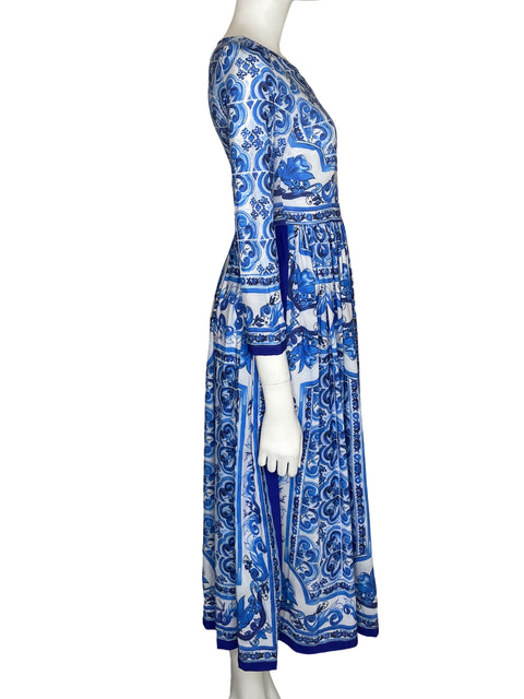 Vestido H.j.w Estampado Plisado Azul - Talla S