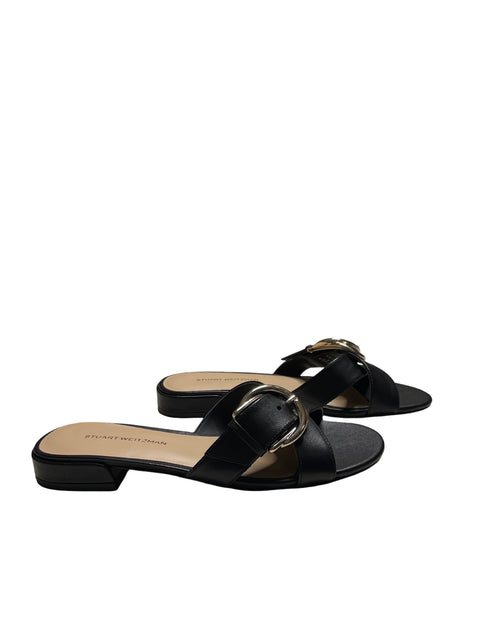 Sandalia Stuart Weitzman Maxy Slide Tacón bajo Negro - Talla 6