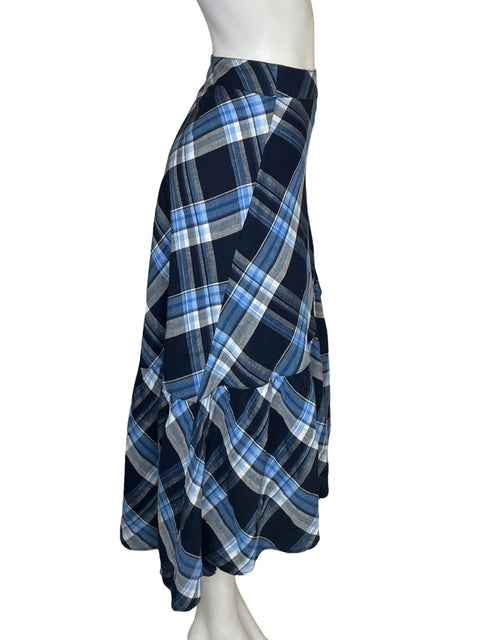 Falda Ralph Lauren Estampado Asimétrico Azul - Talla 2