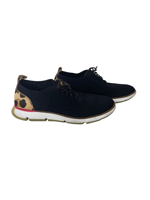 Zapatilla Cole Haan Suela de goma Cordones Animal print Negro - Talla 6.5