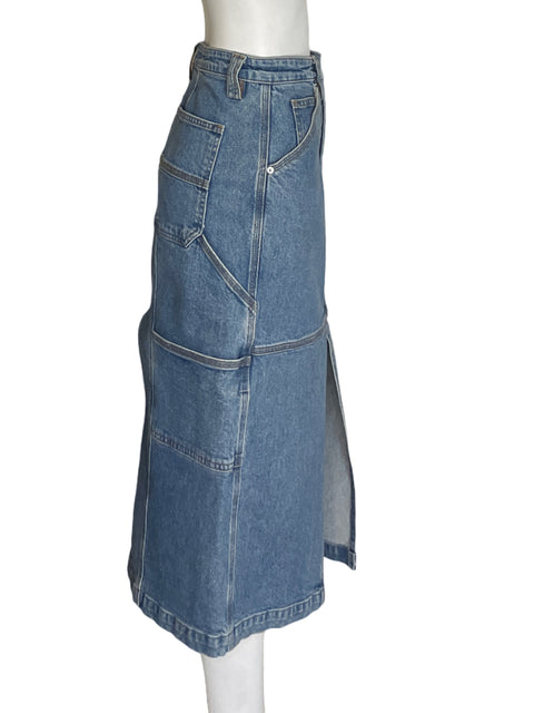 Falda A.l.c Jeans Abierta Bolsillo Azul - Talla 10