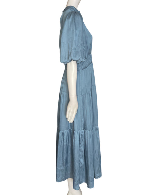 Vestido Thml Liso Ruchas Suelto Azul - Talla M